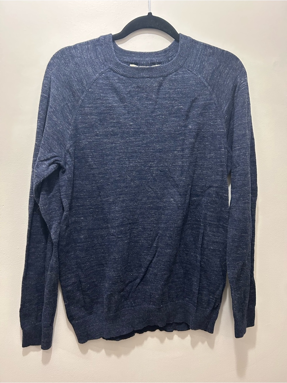 H&M Men's Heathered Navy Crewneck Sweater